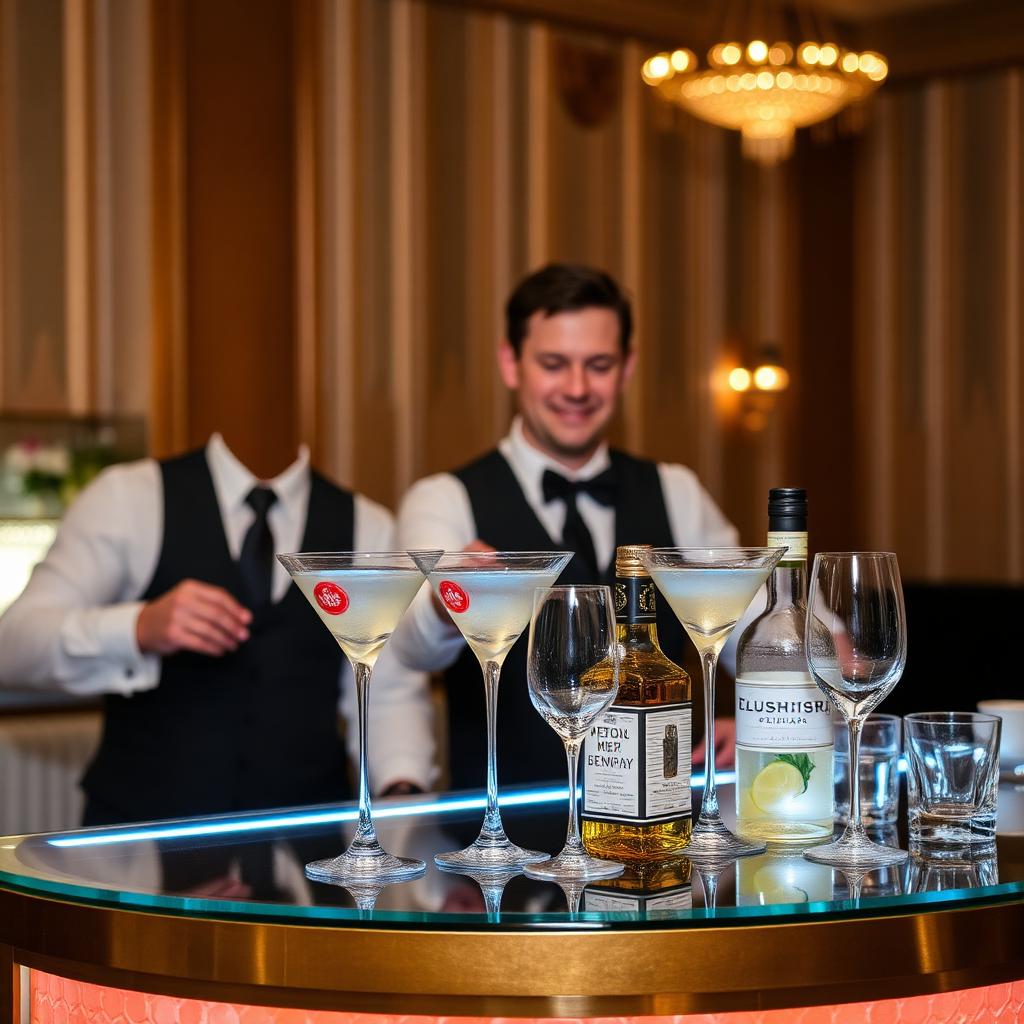 Cocktail bar service at wedding reception