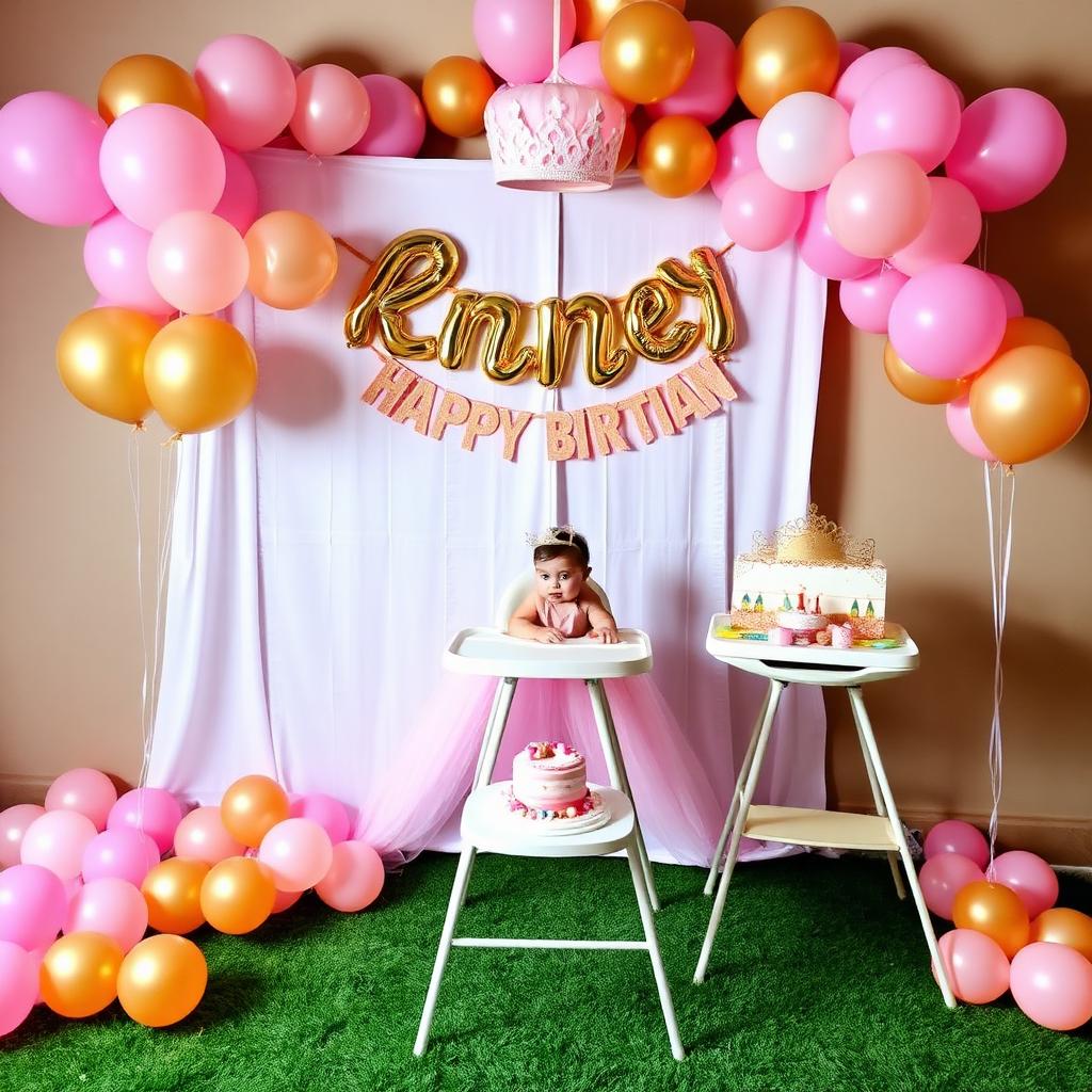 First birthday cake smash setup at MOZO