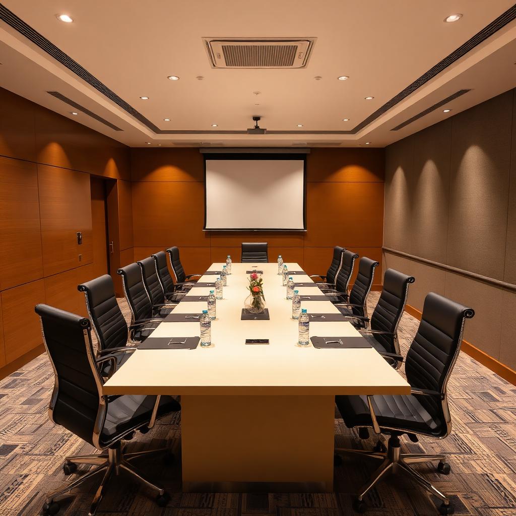 U-shape boardroom setup for corporate meetings