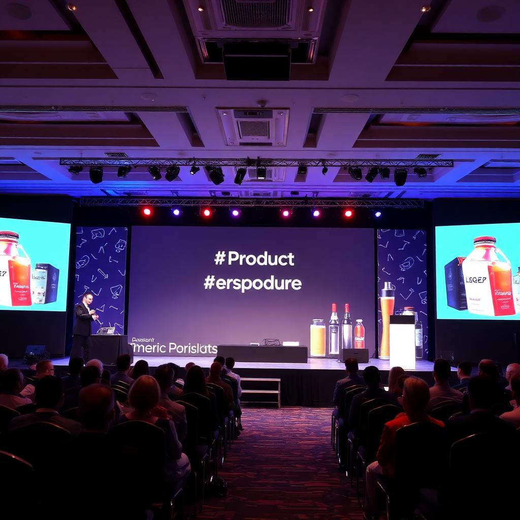 Corporate product launch stage at MOZO