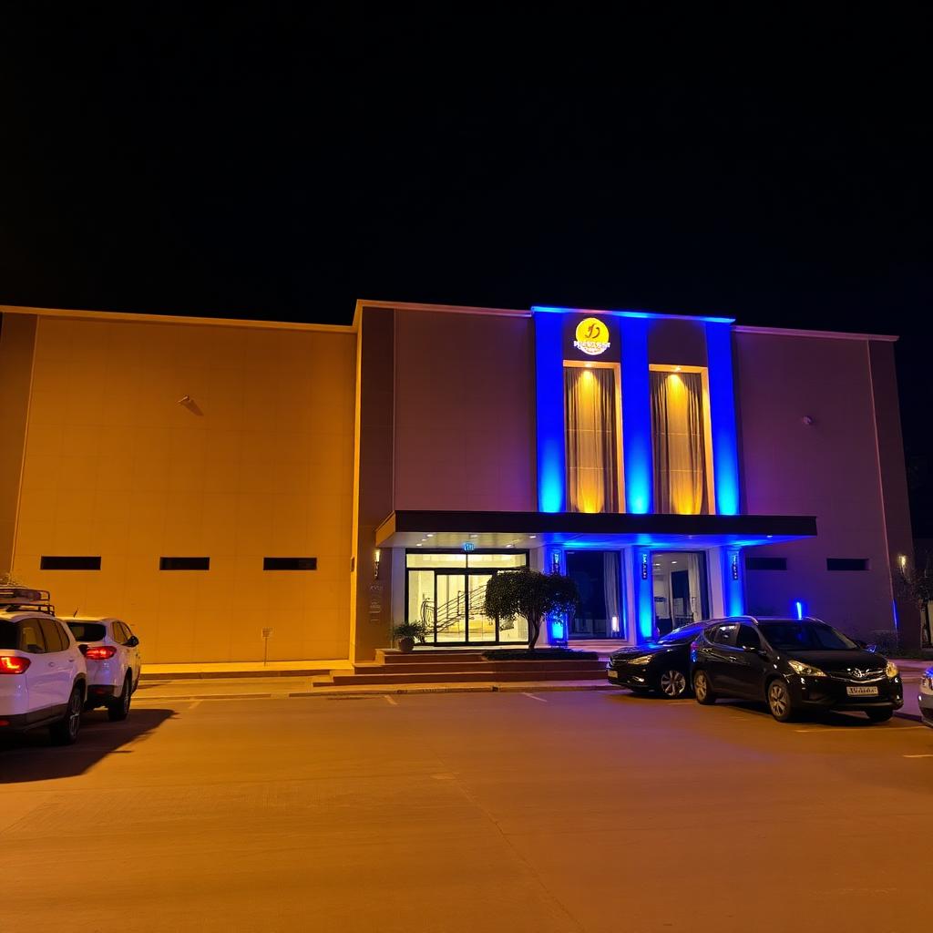 MOZO Banquet Hall exterior at night, Sector 14 Gurgaon